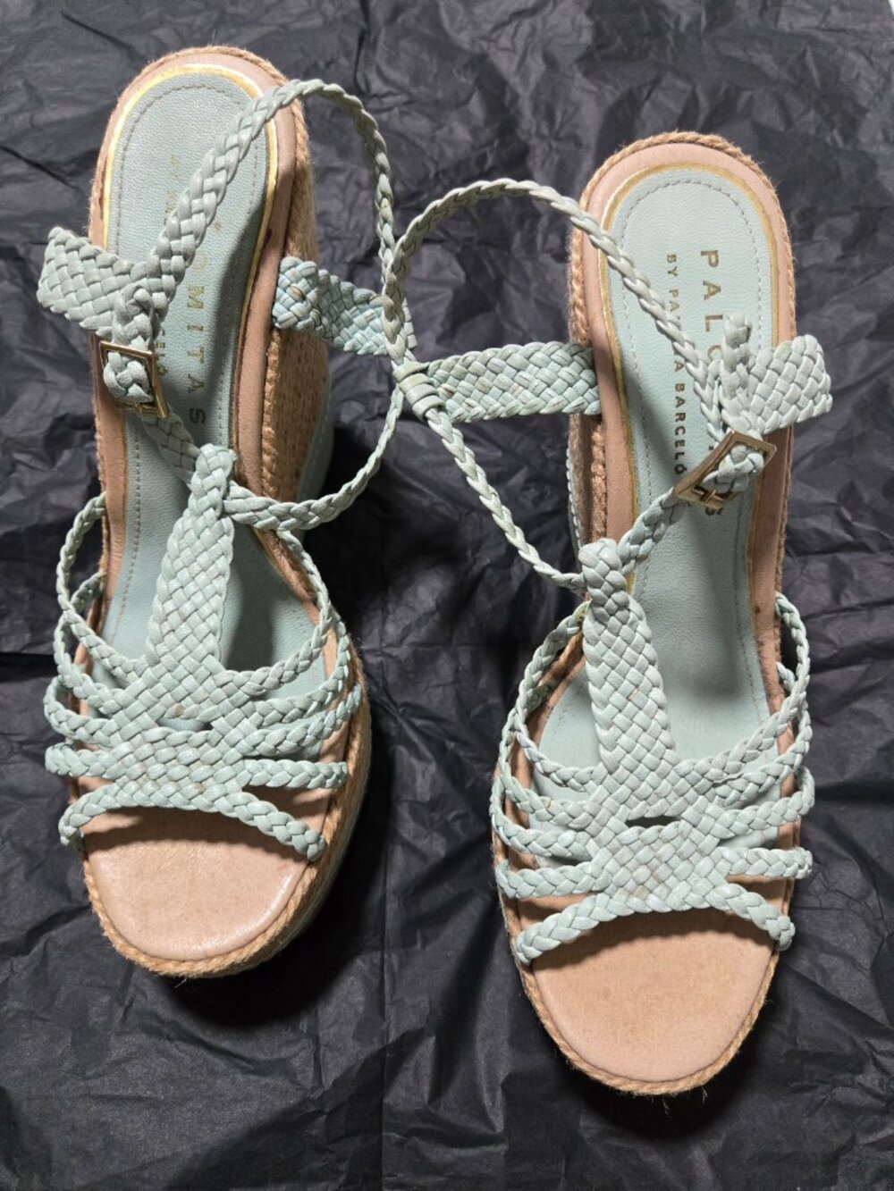 Palomitas by Paloma Barceló Mint Braided Platform Espadrille Wedge Sandals EU 40 - Picture 2 of 16
